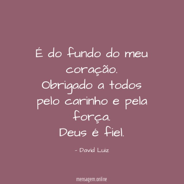 É do fundo do meu coração