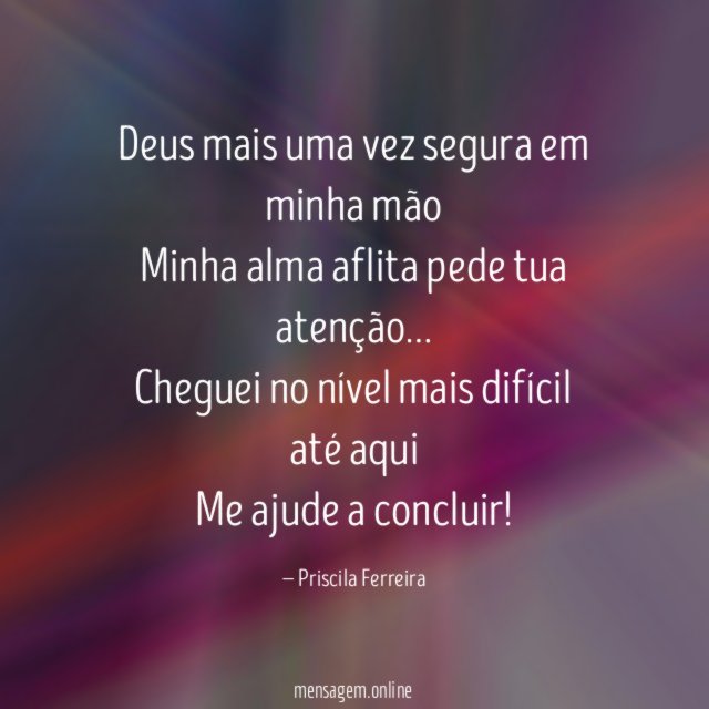 Deus mais uma vez segura em minha mão Minha