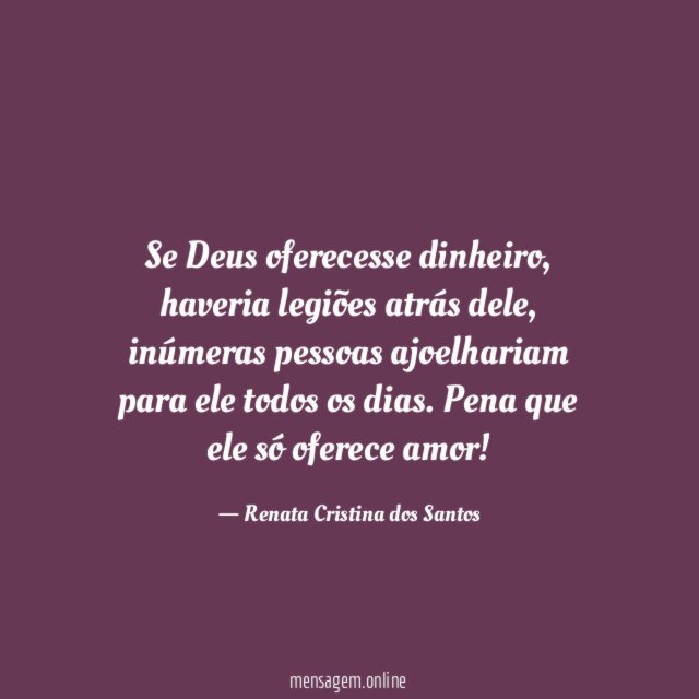Se Deus oferecesse dinheiro