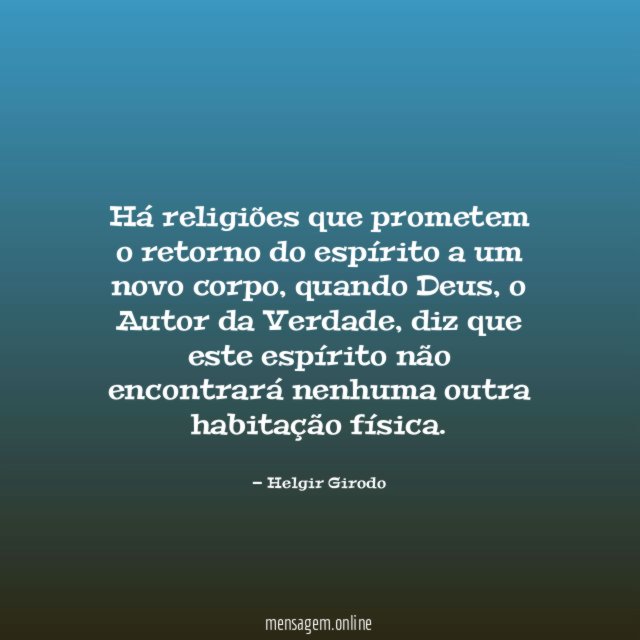 Há religiões que prometem o retorno do espírito