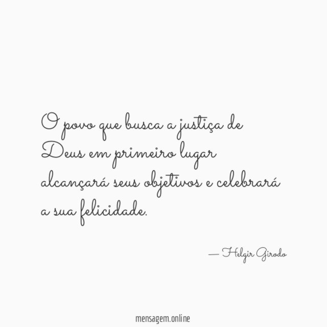 O povo que busca a justiça de Deus