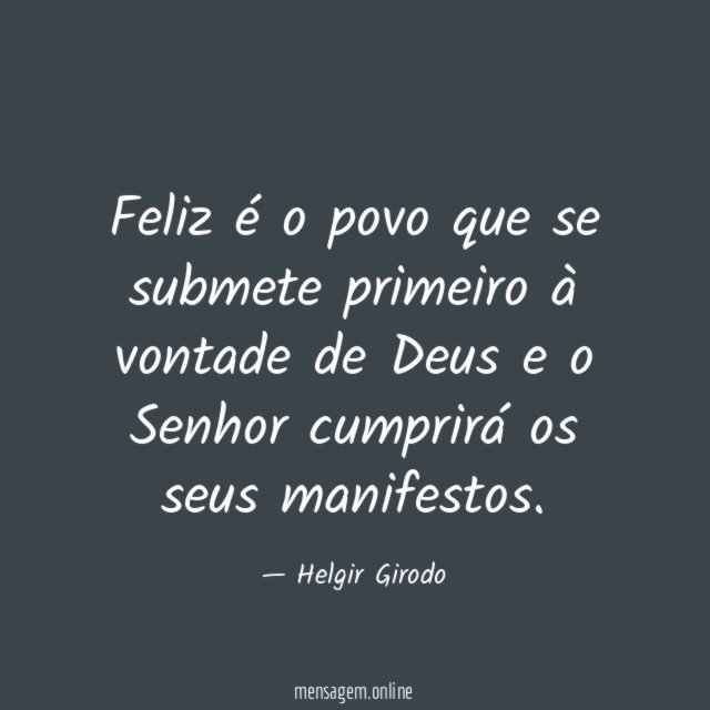 Feliz é o povo que se submete primeiro