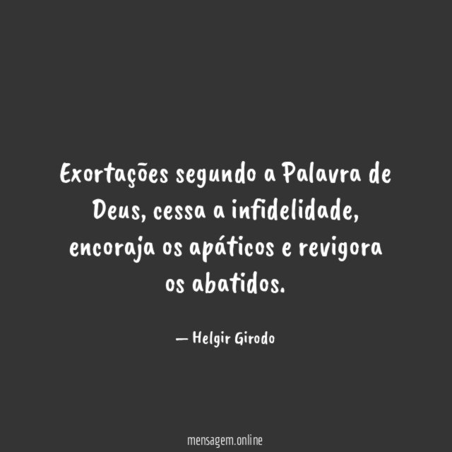 Exortações segundo a Palavra de Deus