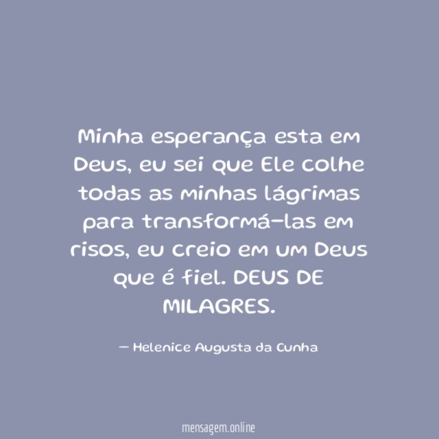 Minha esperança esta em Deus