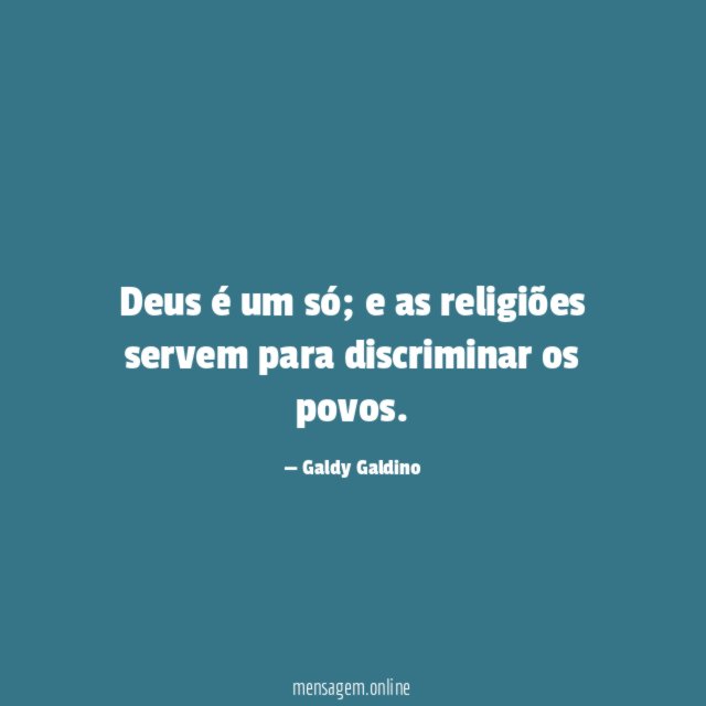 Deus é um só