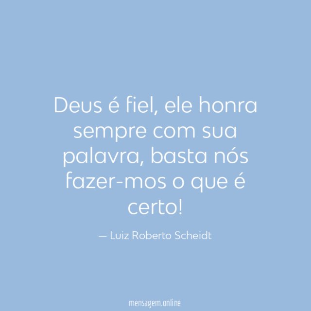 Deus é fiel