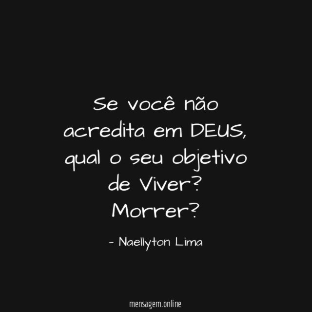 Se você não acredita em DEUS