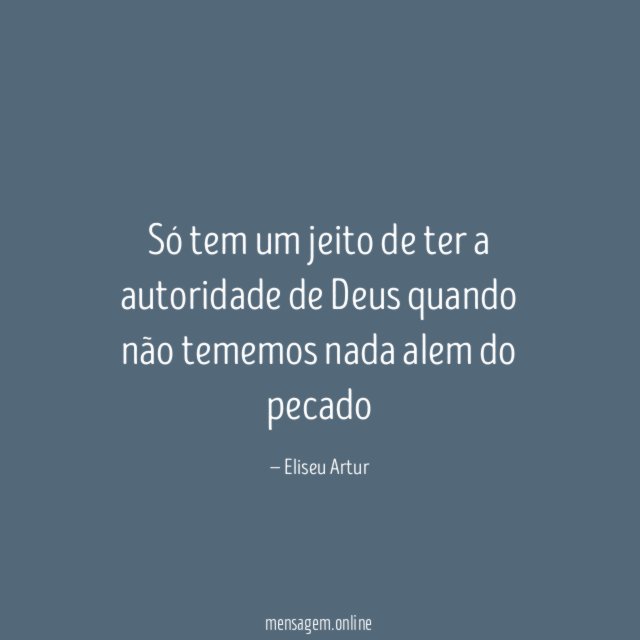 Só tem um jeito de ter a autoridade