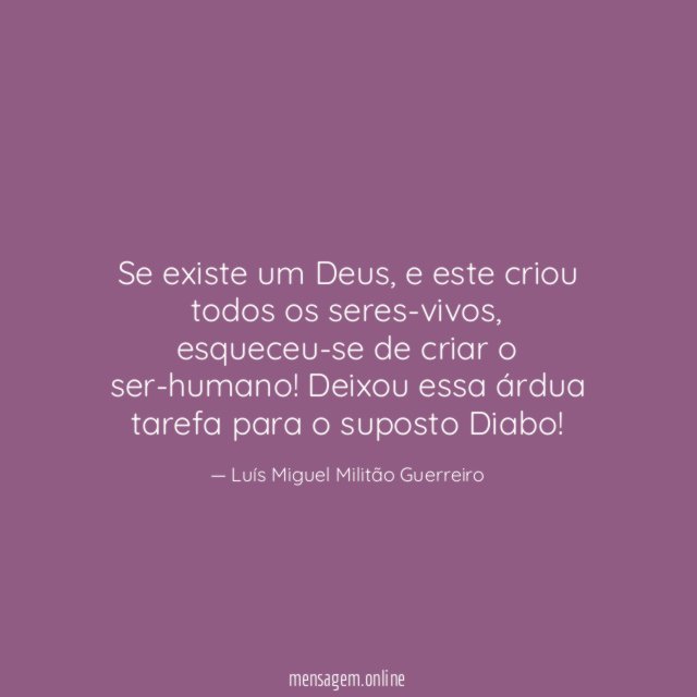 Se existe um Deus