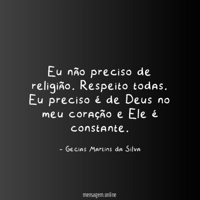 Eu não preciso de religião
