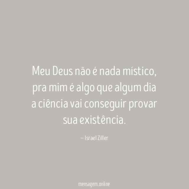 Meu Deus não é nada místico
