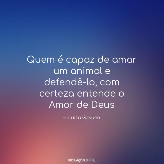 Quem é capaz de amar um animal e defendê-lo