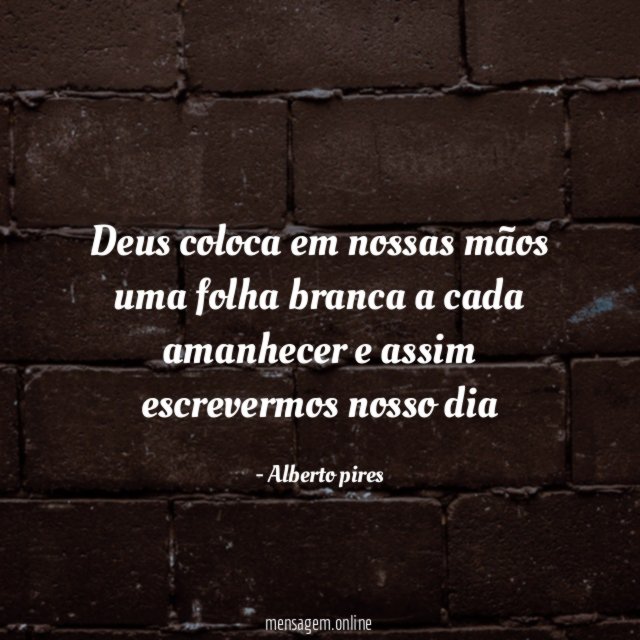 Deus coloca em nossas mãos uma folha branca