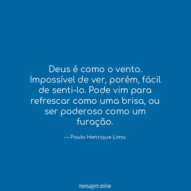 Deus é como o vento