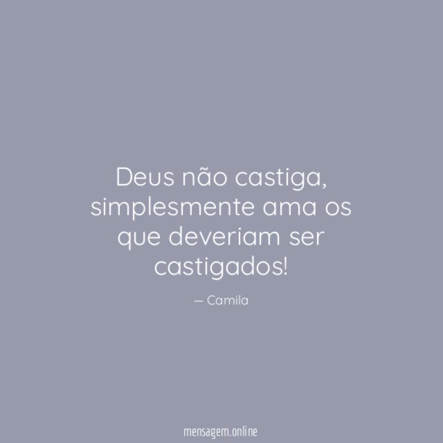 Deus não castiga