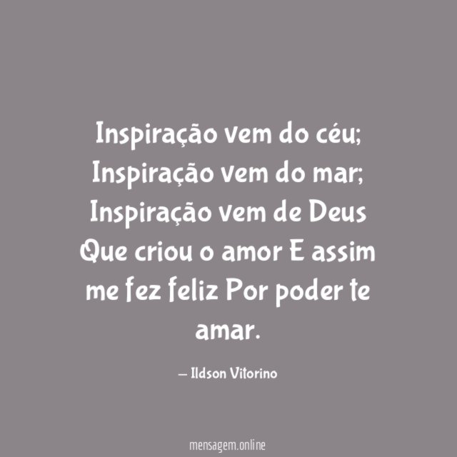 Inspiração vem do céu
