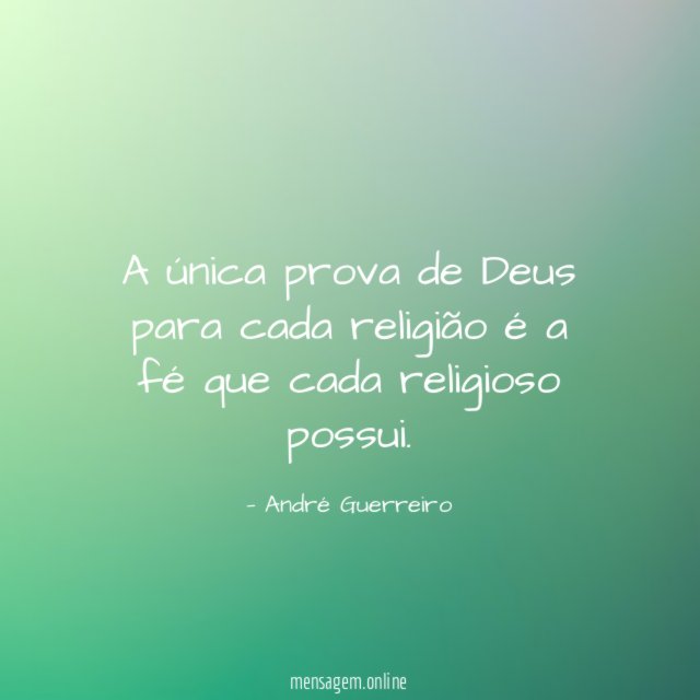 A única prova de Deus para cada religião
