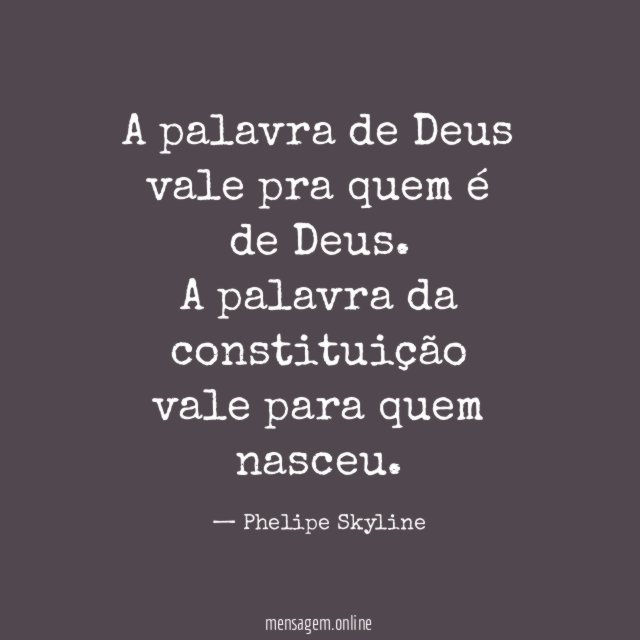 A palavra de Deus vale pra quem é de Deus