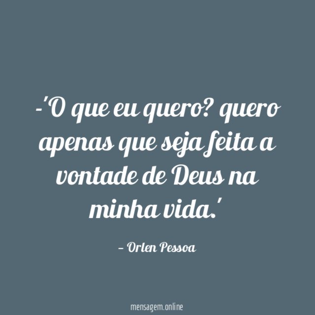 O que eu quero