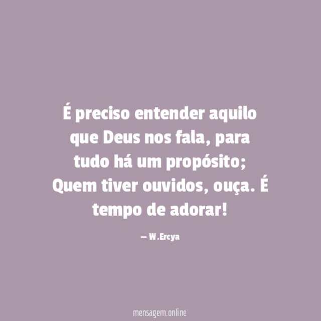 É preciso entender aquilo que Deus nos fala