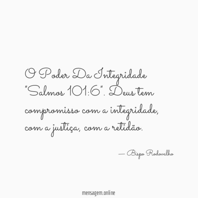 O Poder Da Integridade "Salmos 101