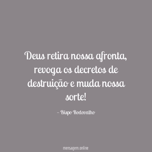 Deus retira nossa afronta