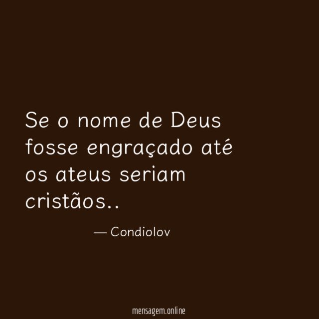 Se o nome de Deus fosse engraçado até