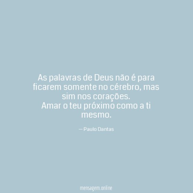As palavras de Deus não é para ficarem somente no cérebro