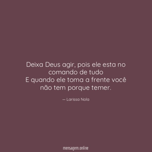 Deixa Deus agir