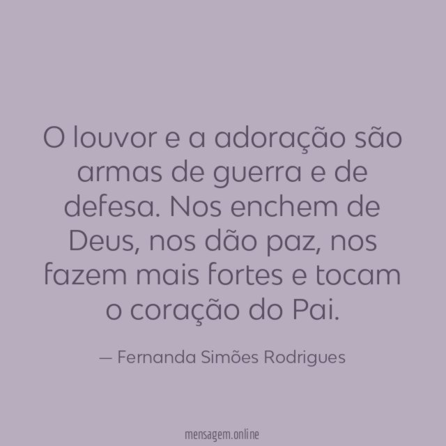 O louvor e a adoração são armas de