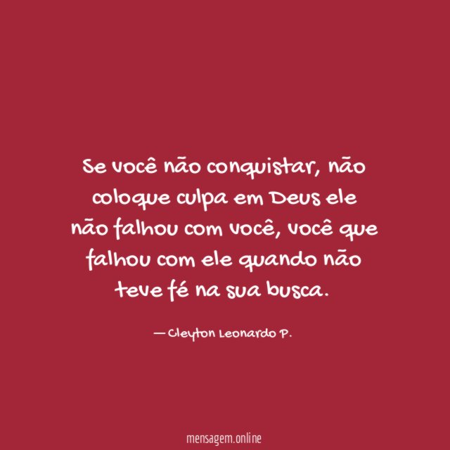 Se você não conquistar