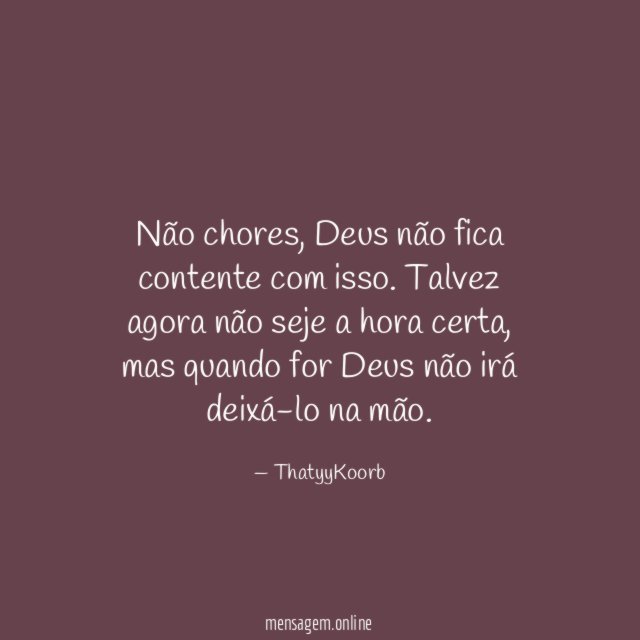 Não chores