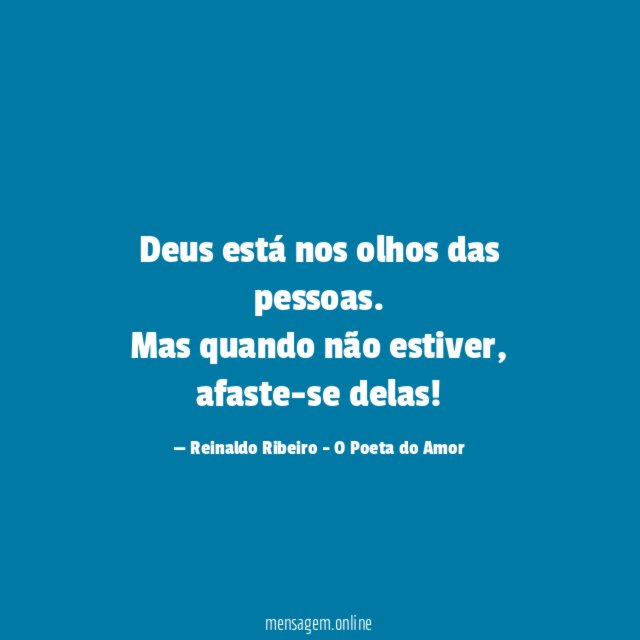 Deus está nos olhos das pessoas