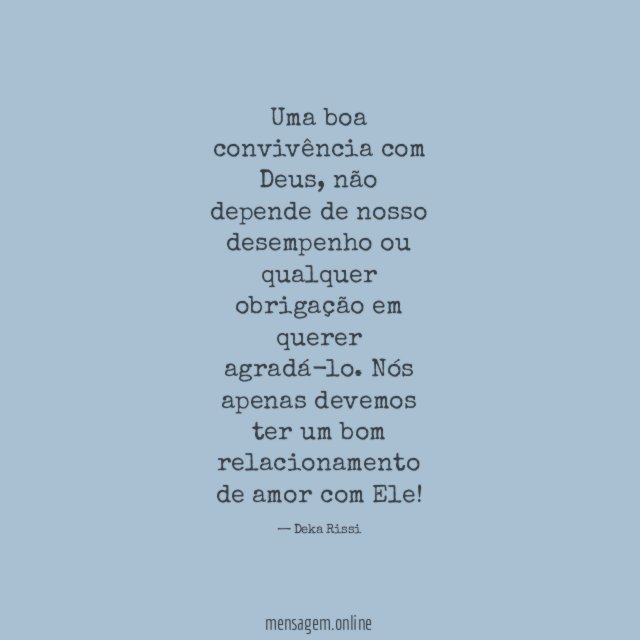 Uma boa convivência com Deus