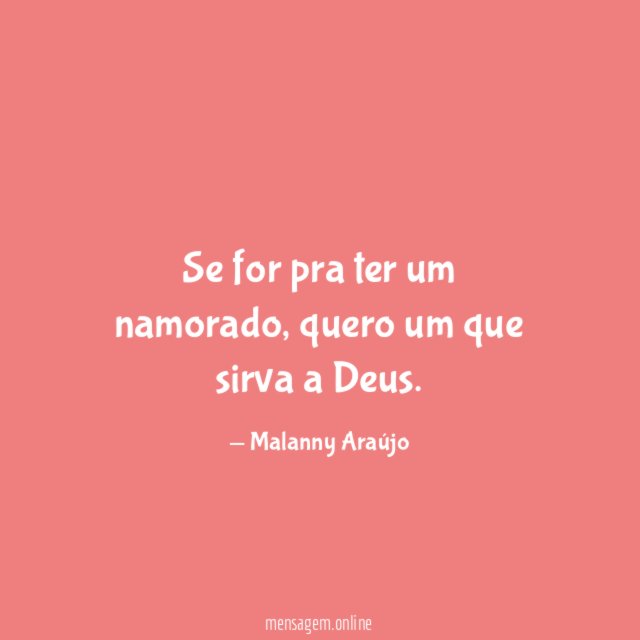 Se for pra ter um namorado