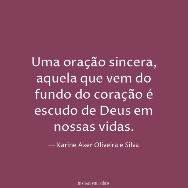 Uma oração sincera