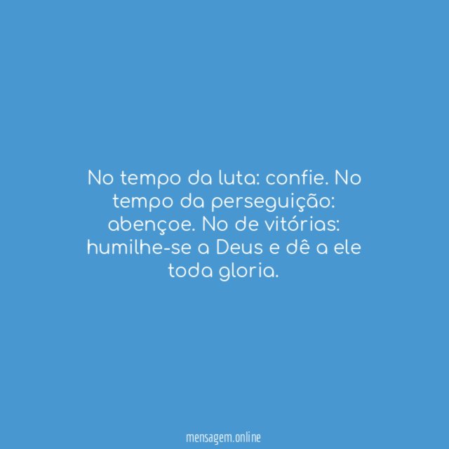 No tempo da luta