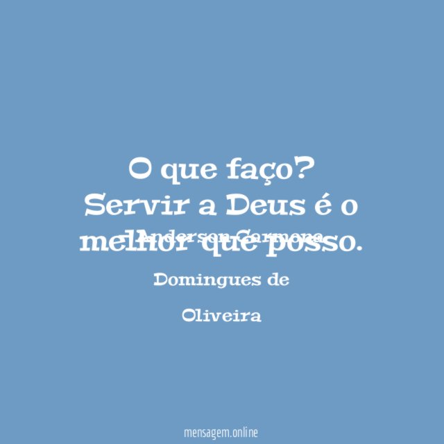 O que faço