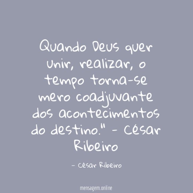 Quando Deus quer unir