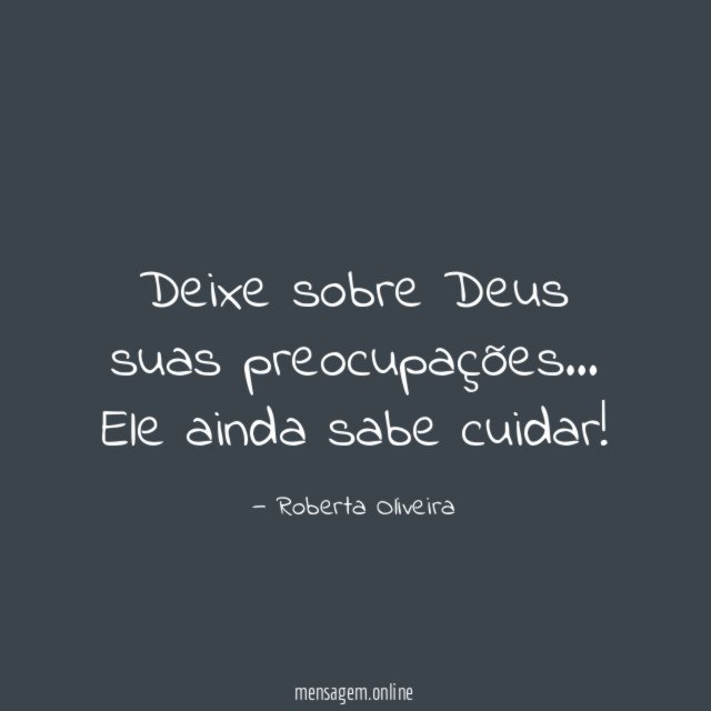 Deixe sobre Deus suas preocupações