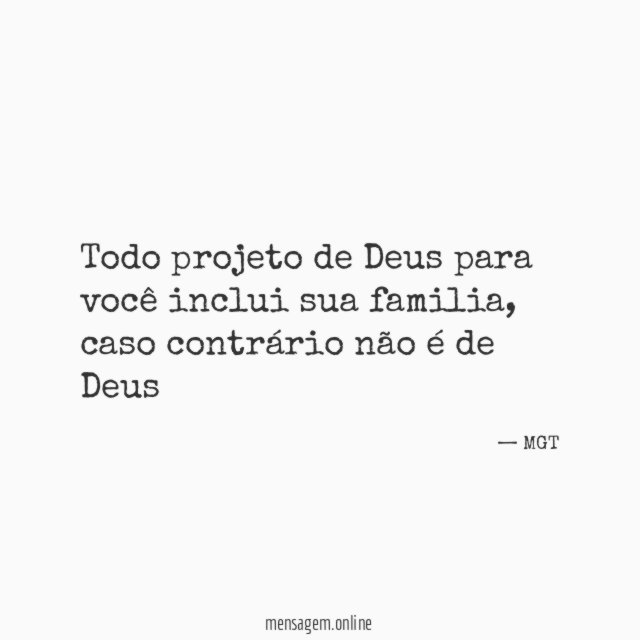 Todo projeto de Deus para você inclui sua familia