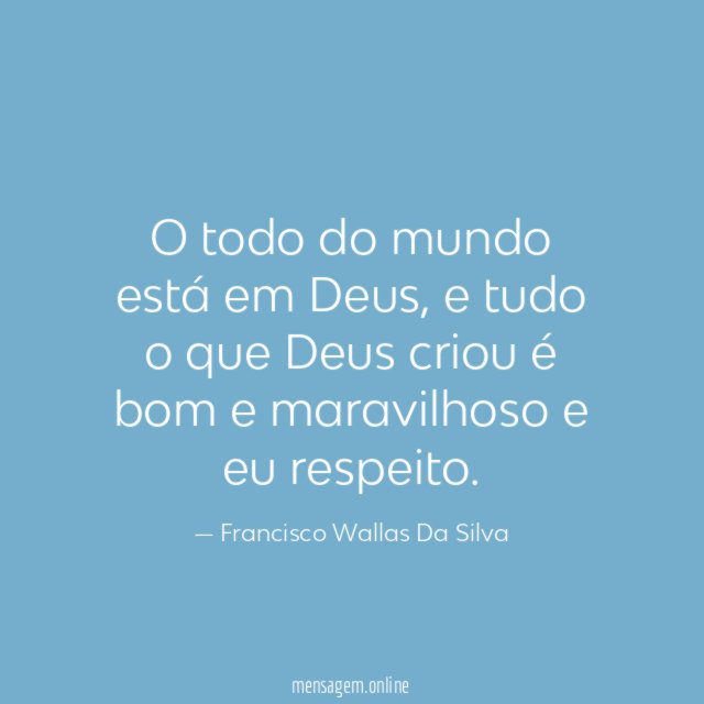 O todo do mundo está em Deus