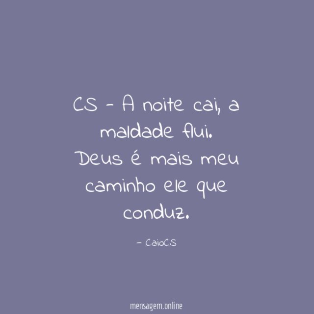 CS - A noite cai
