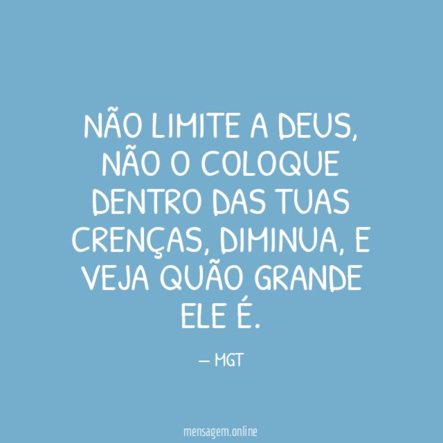 Não limite a Deus