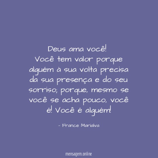 Deus ama você