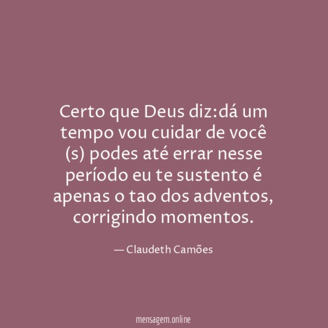 Certo que Deus diz