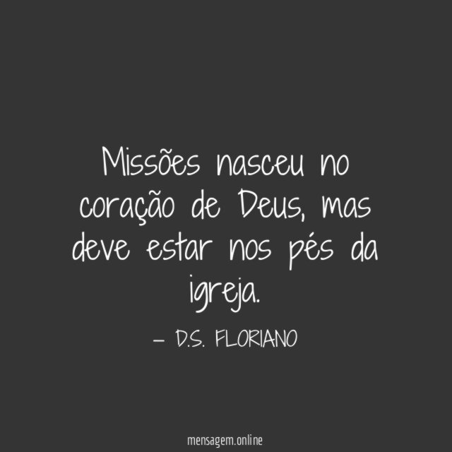 Missões nasceu no coração de Deus