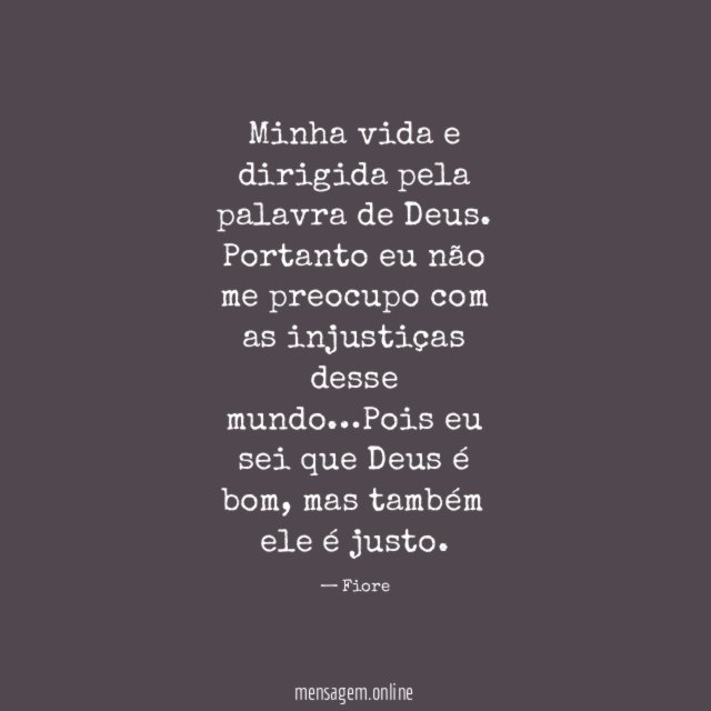 Minha vida e dirigida pela palavra de Deus