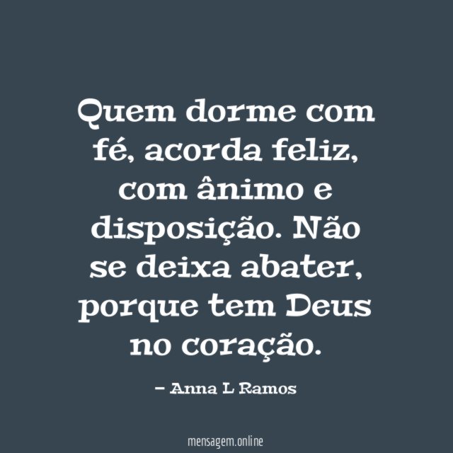 Quem dorme com fé