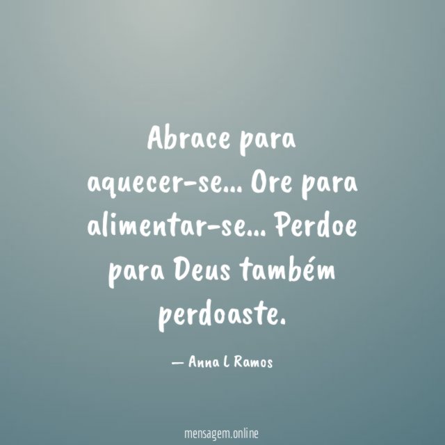 Abrace para aquecer-se